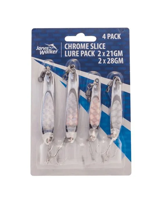 Jarvis Walker Slice Lures Chrome - Ensemble de 4