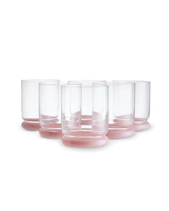 6 verres à bulle rose