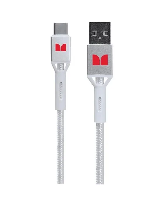 Monster Braided USB-A à USB-C Câble blanc 1.2m