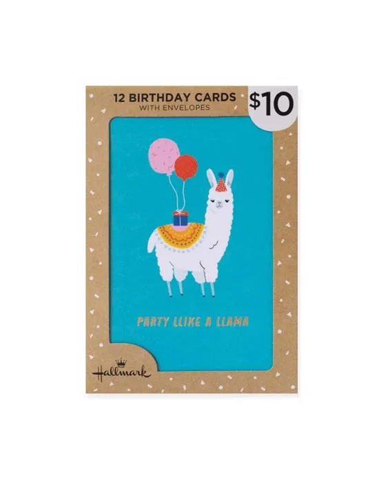 12 cartes d'anniversaire de Pack Hallmark - Animaux amusants