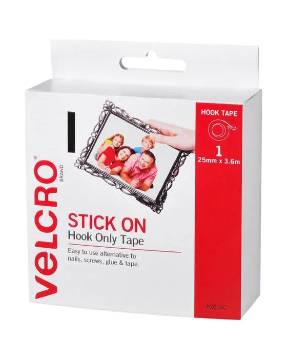 VELCRO Marque Crochet seulement bandes 25mm x 3.6m blanc