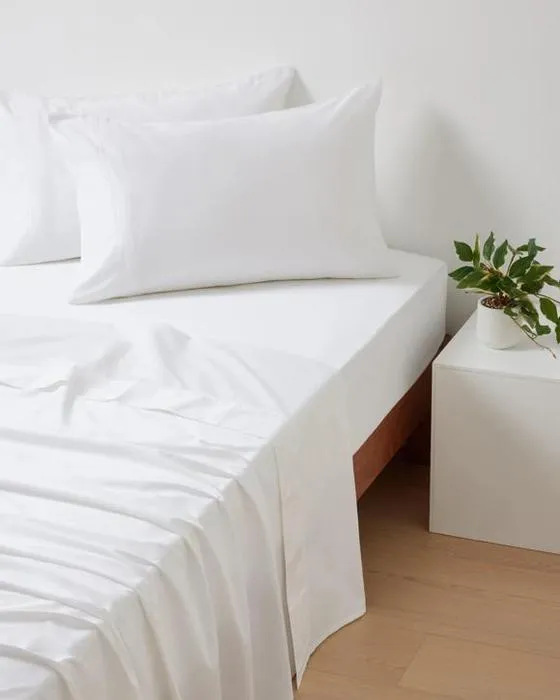 2 Pack 500 fils Count Cotton Étuis d'oreiller standard - Blanc