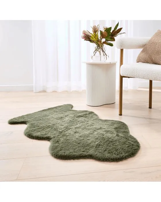 Rug en fausse fourrure - Vert, 110cm x 65cm