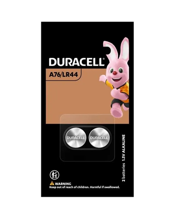 2 Pack Duracell Spécialité A76/LR44 Batteries à boutons