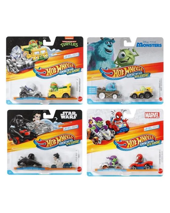 2 Packs de roues chaudes RacerVerse Die-Cast véhicules - Assortiment