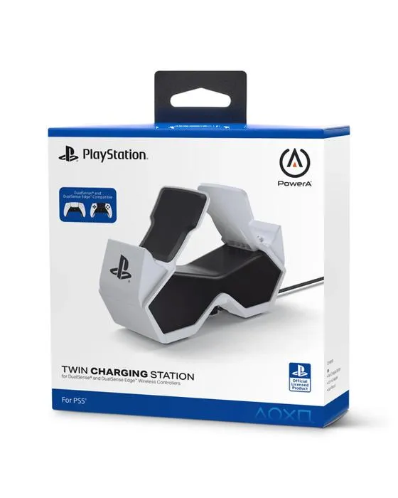PowerA Twin Charge Station pour PlayStation 5 contrôleurs sans fil DualSense - Blanc