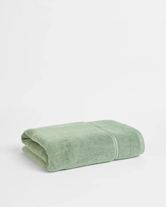 Tâche de luxe en coton égyptien Pile de bain - Vert