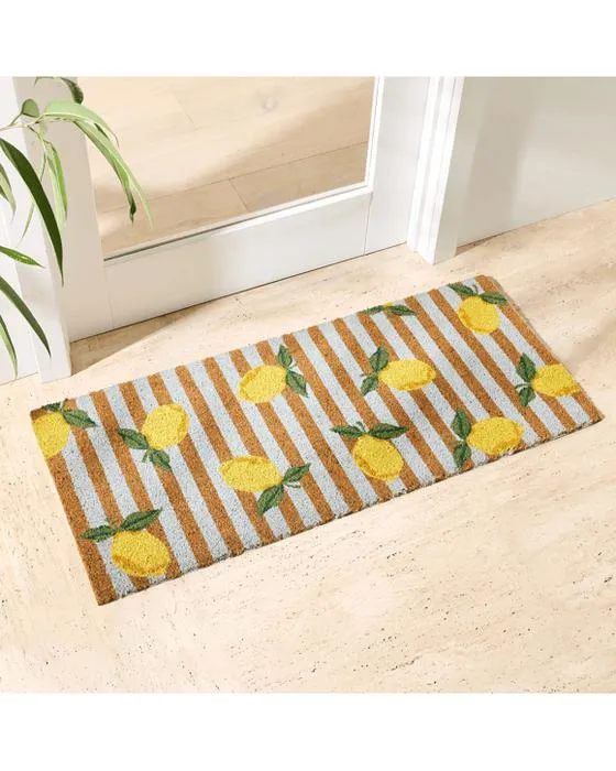 Tapis de porte à rayures de citron - 100cm x 45cm