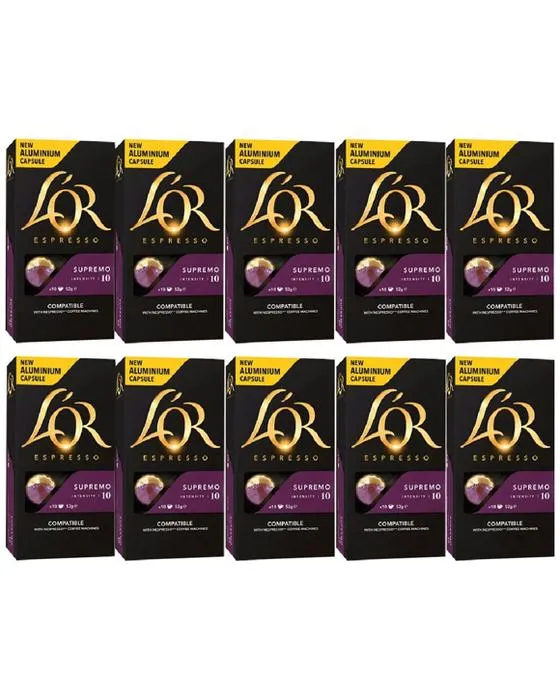 L'OR Espresso Capsules de café Supremo 100 Pack