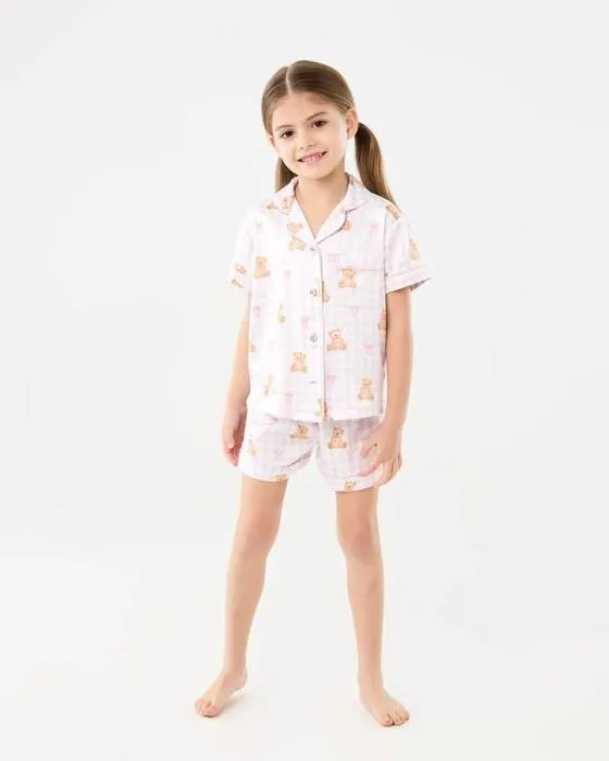 Set de pyjama satiné à manches courtes