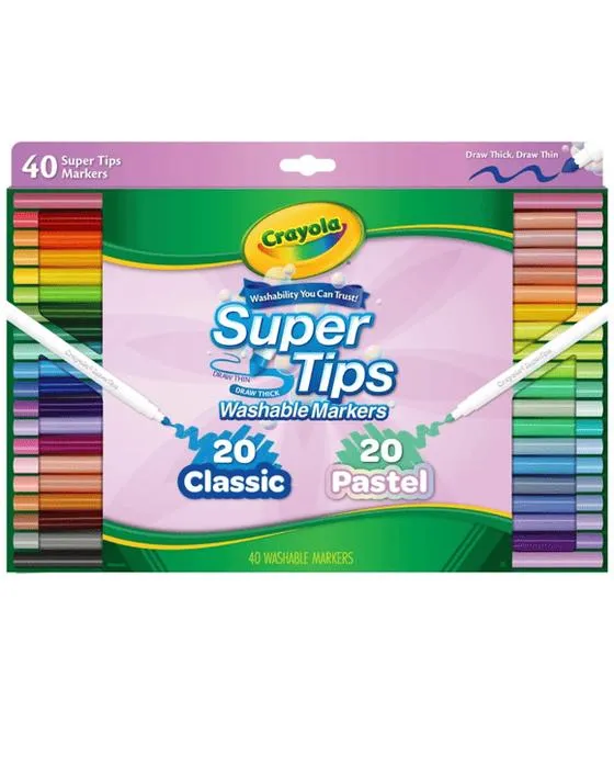 40 Pack Crayola SuperTips Marqueurs lavables