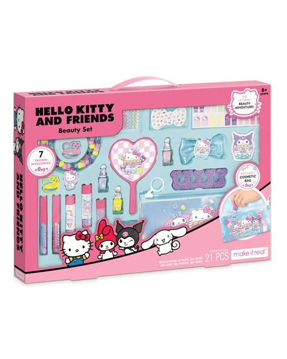 21 pièce faire en sorte que le vrai Hello Kitty et Amis Set de beauté