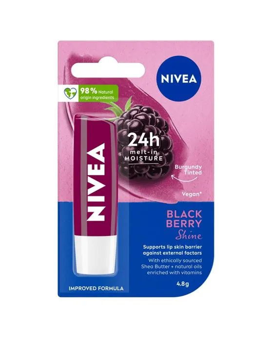 Baume à lèvres pour soins de la ciboulette de la Nivea Blackberry Baume à lèvres 4.8g