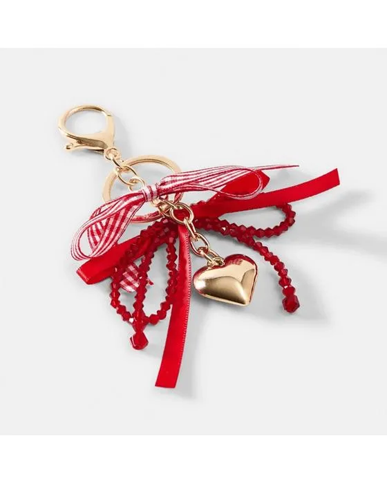 Porte-clés de charme de sac de Cœur Bow - Rouge