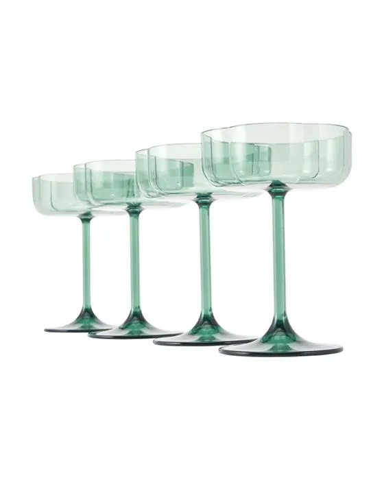 4 verres à cocktail en acrylique vert