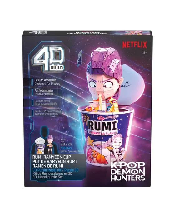 138 pièces KPop Demon Hunters 4D construire Rumi Ramyeon Cup 3D Puzzle Kit de modèle