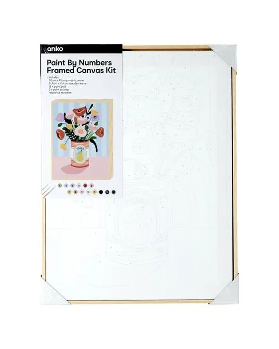 Peintre par nombres en toile encadrée Kit - Floral