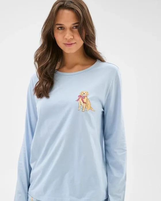 Cible Femme Australienne Cotton Manches longues Slogan Sleep T-shirt