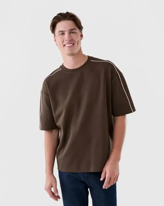 T-shirt de Piping Interlock surdimensionné