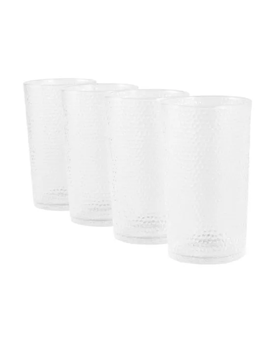 4 Verres à haute boule en acrylique transparents