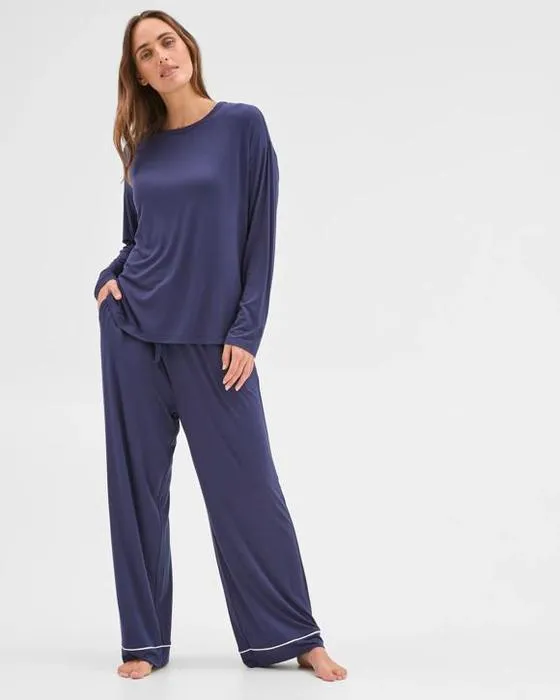 Cible femme doux confort Bambou large jambes pantalons de sommeil