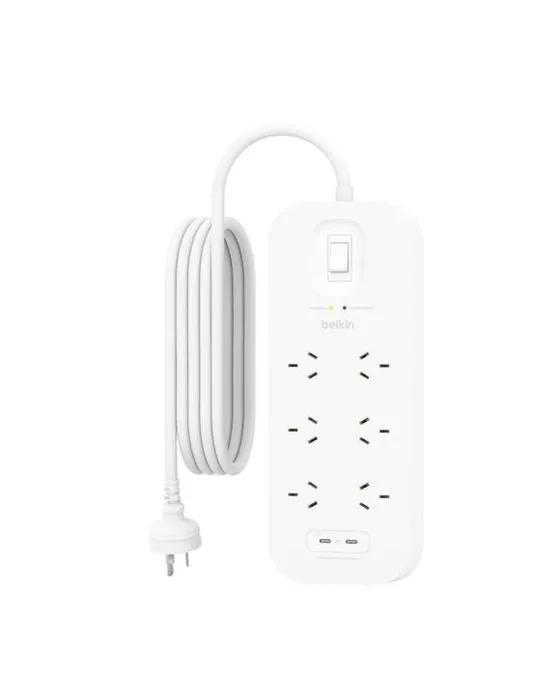 Belkin - Connecter 6-Outlet 2 protecteur de surpression USB