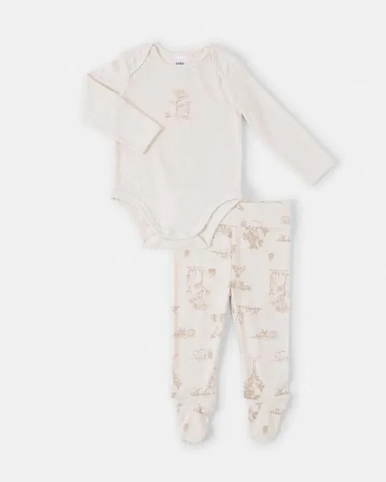 Set de nouveau-né à manches longues en coton 2 pièces