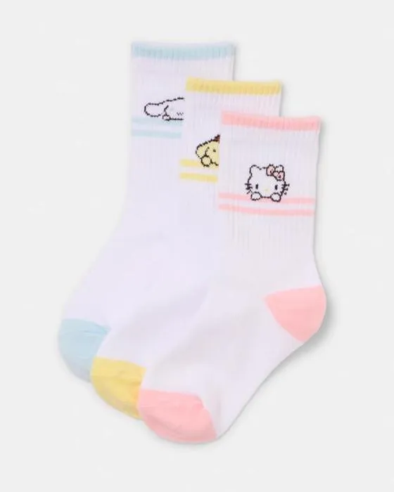 3 Pack Hello Kitty & Friends Chaussettes d'équipage de licence