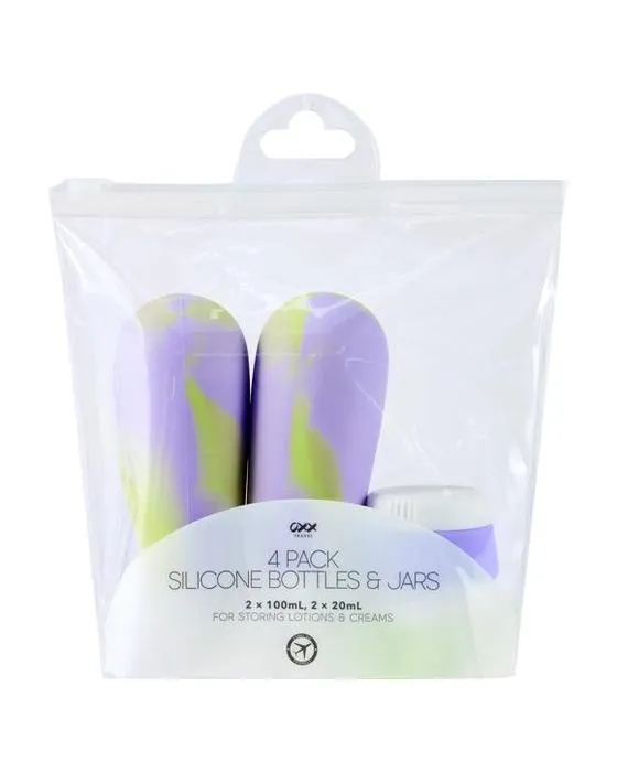 OXX Travel 4 Pack de bouteilles et de pots en silicone