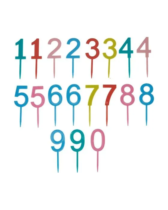 19 pièces de chiffres brillants Cake Topper Pack