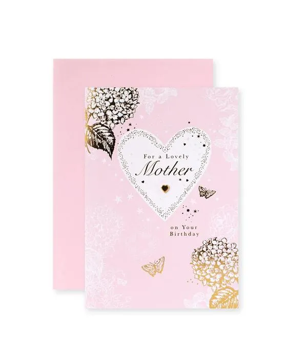 Connexions de la carte d'anniversaire Hallmark - coeur rose or