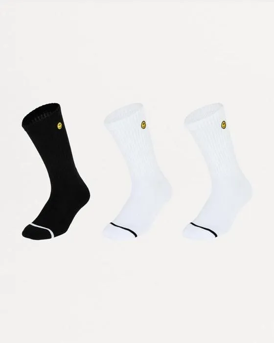 3 chaussons brodés à l'équipage à bords côtelés