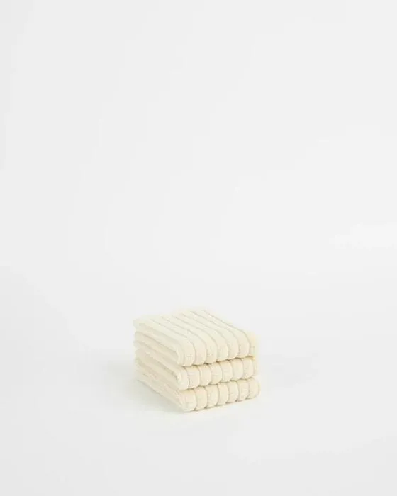 Cible Dylan Australian Cotton Rib 3 Pack Laver visage - Naturel