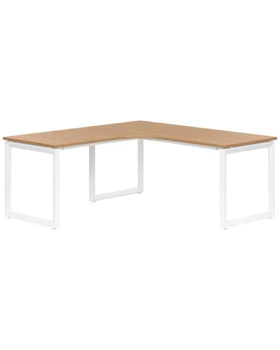 Stilford S2 V1 Radius Corner Workstation 1800mm Bureaux, tables et postes de travail en chêne/blanc