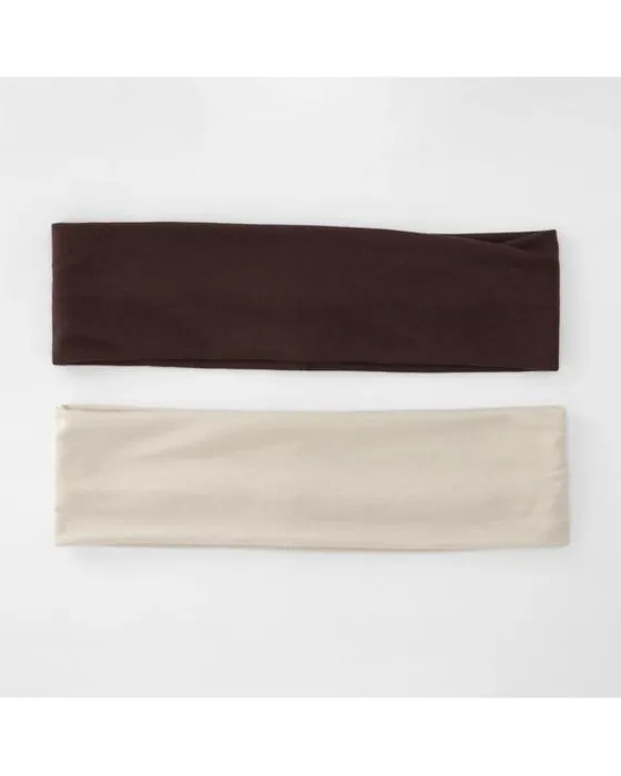 Bandeau à étirement 2 packs - brun et beige