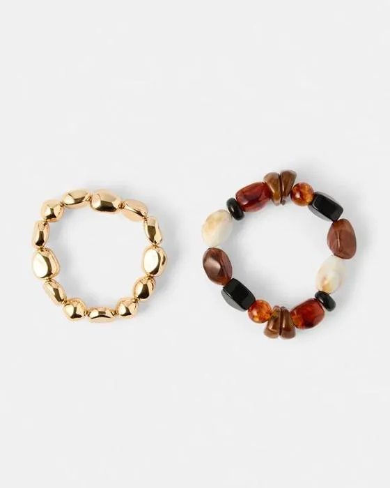 2 Pack Bracelets en pierre extensible