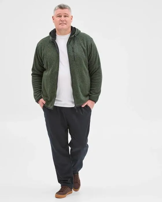 Cible Homme Plus Taille Teddy Zip par la polaire Hoodie