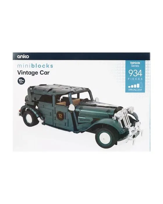 Série de véhicules de 934 pièces Mini blocs: Vintage Car Playset