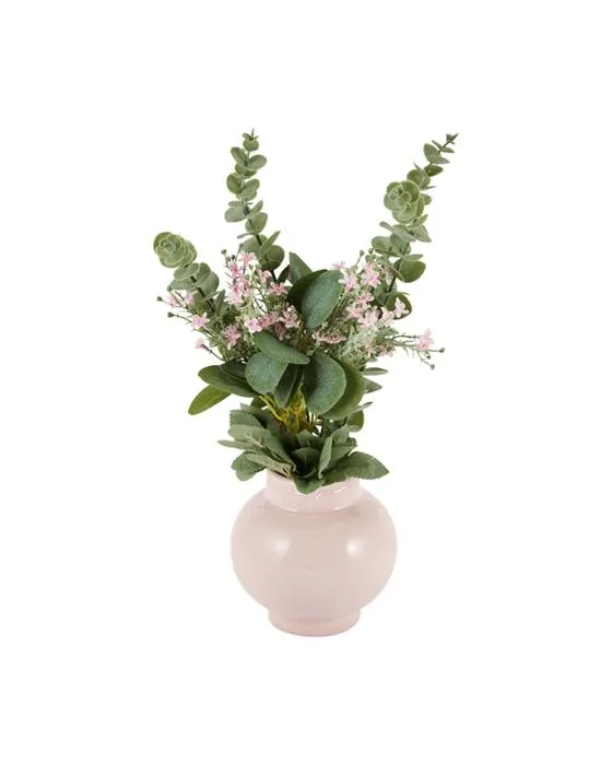 Fleurs Roses Artificielles en Vase