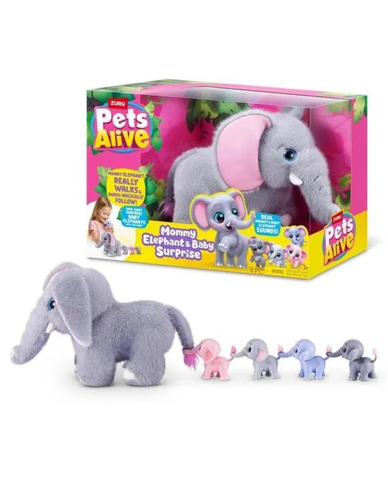 Zuru Animaux de compagnie vivant maman éléphant et bébé surprise