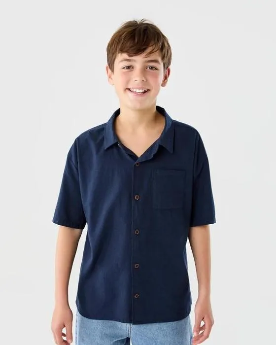 Chemise en lin manches courtes