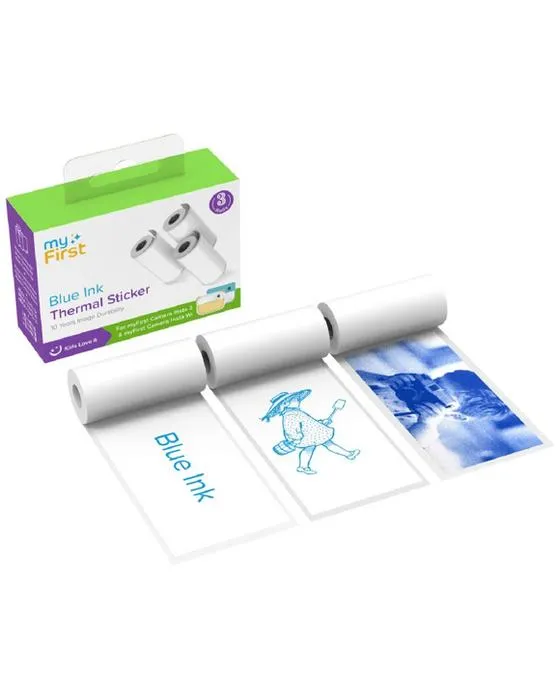 mon premier Sticker thermique blanc avec encre bleue