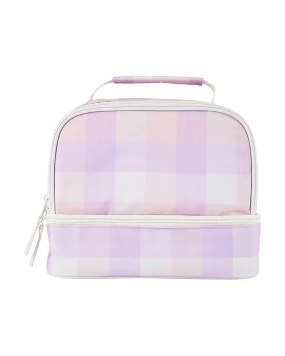 Lilac Check Sac à lunch isotherme Twin Deck