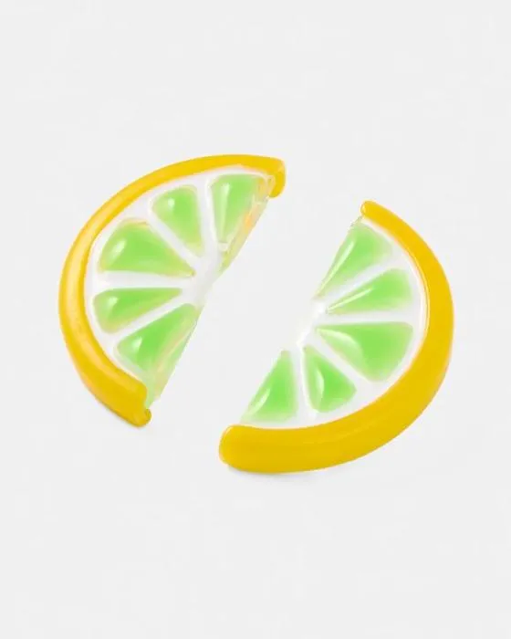 Boucles d'oreilles à coupe de citron - Jaune et Vert