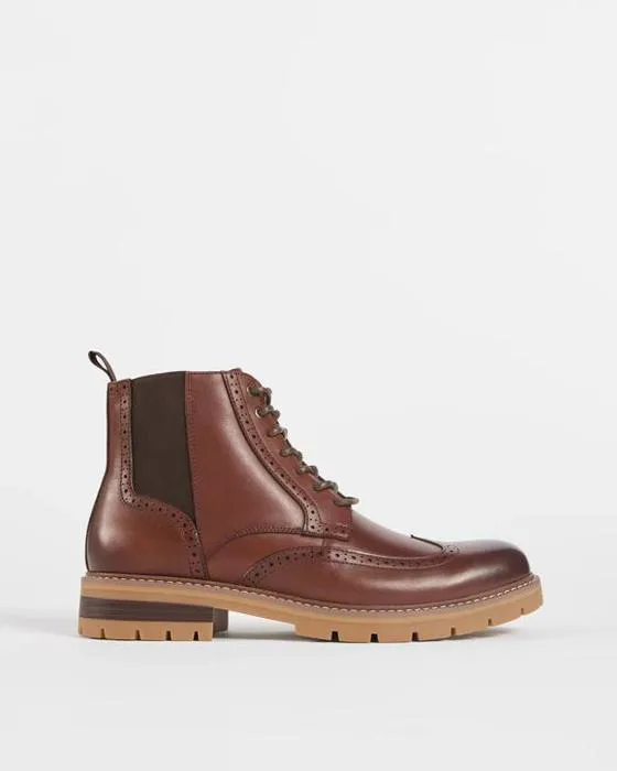 Cible Homme Brogue Dentelle véritable cuir Bottes Chelsea