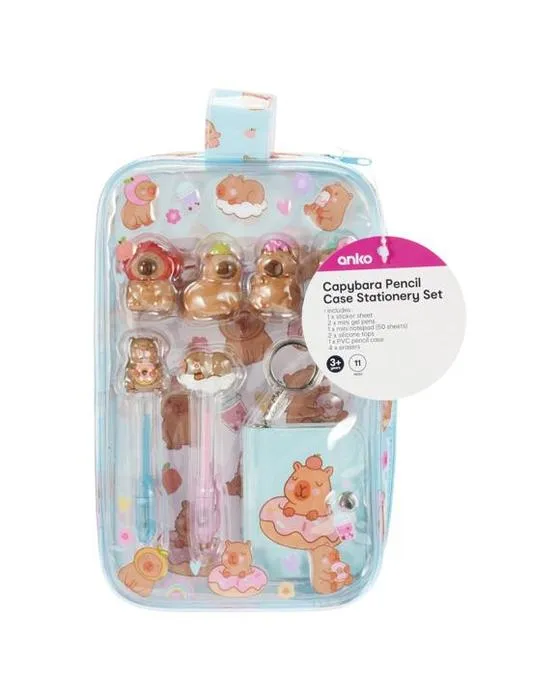 Set de papeterie de boîte à crayons Capybara 11 pièces