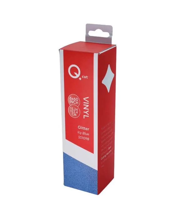 Qcut Spécialty Glitter bleu de vinyle glacé