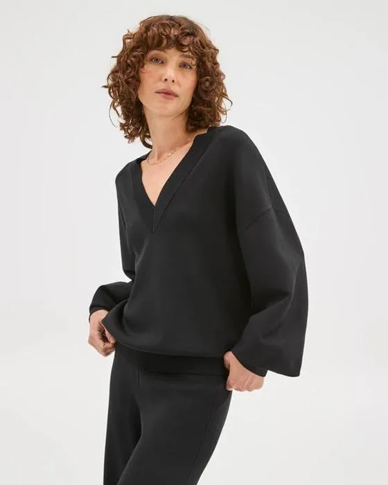 Aperçu Jumper en V-Neck Crepe Knit