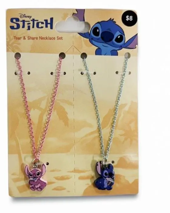 2 Pack Disney Stitch License Ensemble de colliers de déchirure et de partage