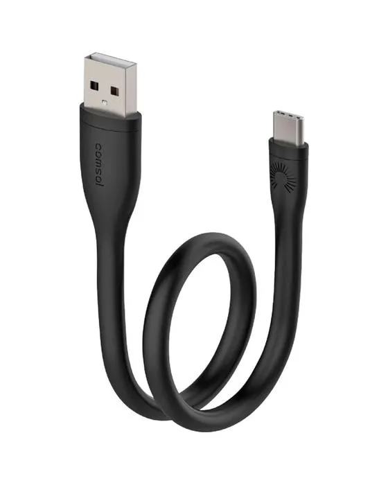 Câble USB-A à USB-C en silicone 25cm noir
